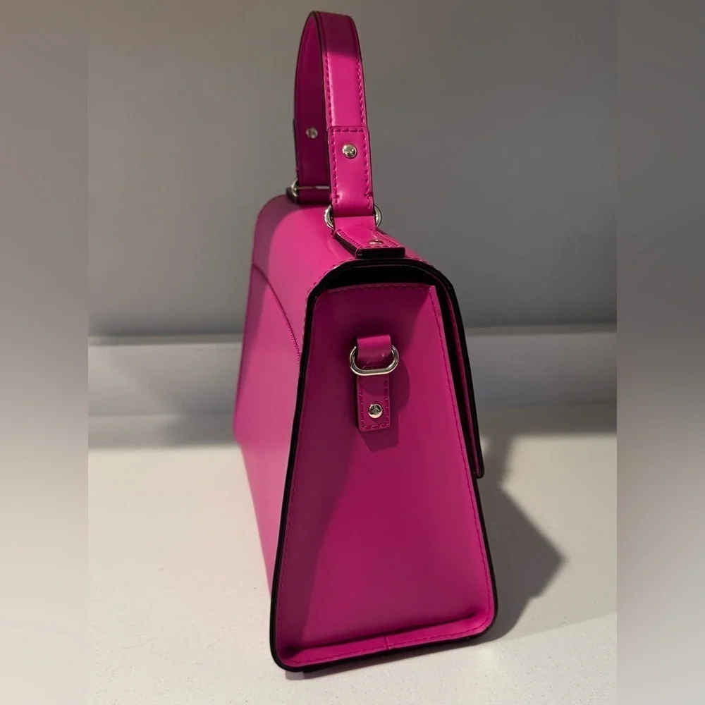 Kate Spade Doris Fuchsia Pink Satchel/Crossbody With Latch Closure Detail